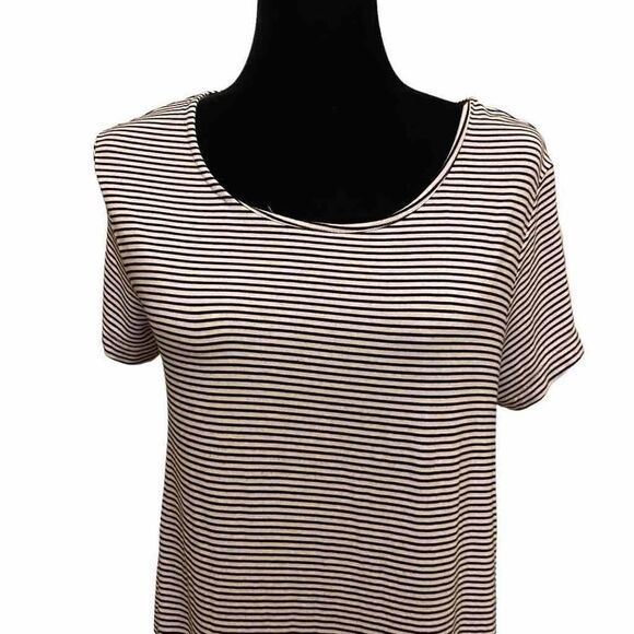 Old Navy Black and White Short Sleeve T-Shirt Dress Sz L - Picture 2 of 11